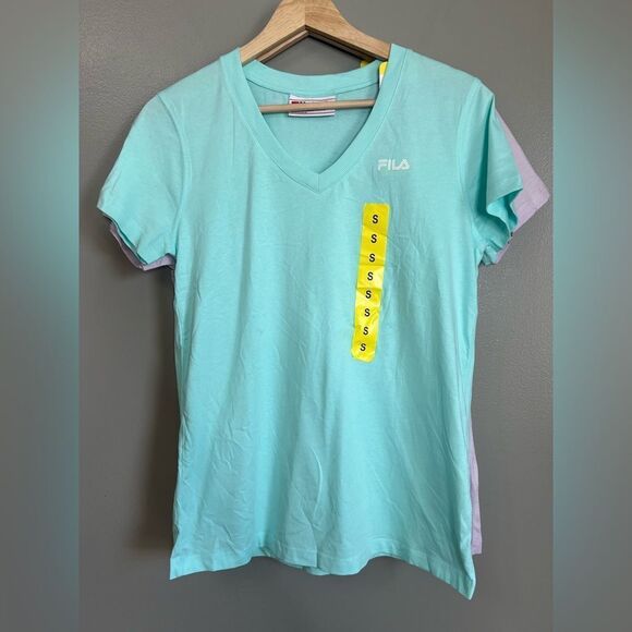 Bundle of two Fila short sleeve tee shirts teal and purple small activewear - Picture 9 of 11